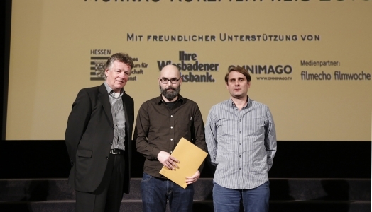 Murnau-Kurzfilmpreis für B-DAY: Ernst Szebedits, Olaf Held und Karl Hagen-Stötzer (v.l.n.r.) bei der Verleihung