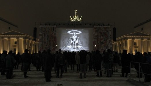 Projektion auf das Brandenburger Tor bei der Berlinale 2010